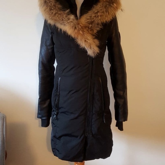 ⚡SOLD⚡NWOT Rudsak Atlier Noir Women's Down Genuine Fur + Leather Parka - Picture 2 of 14